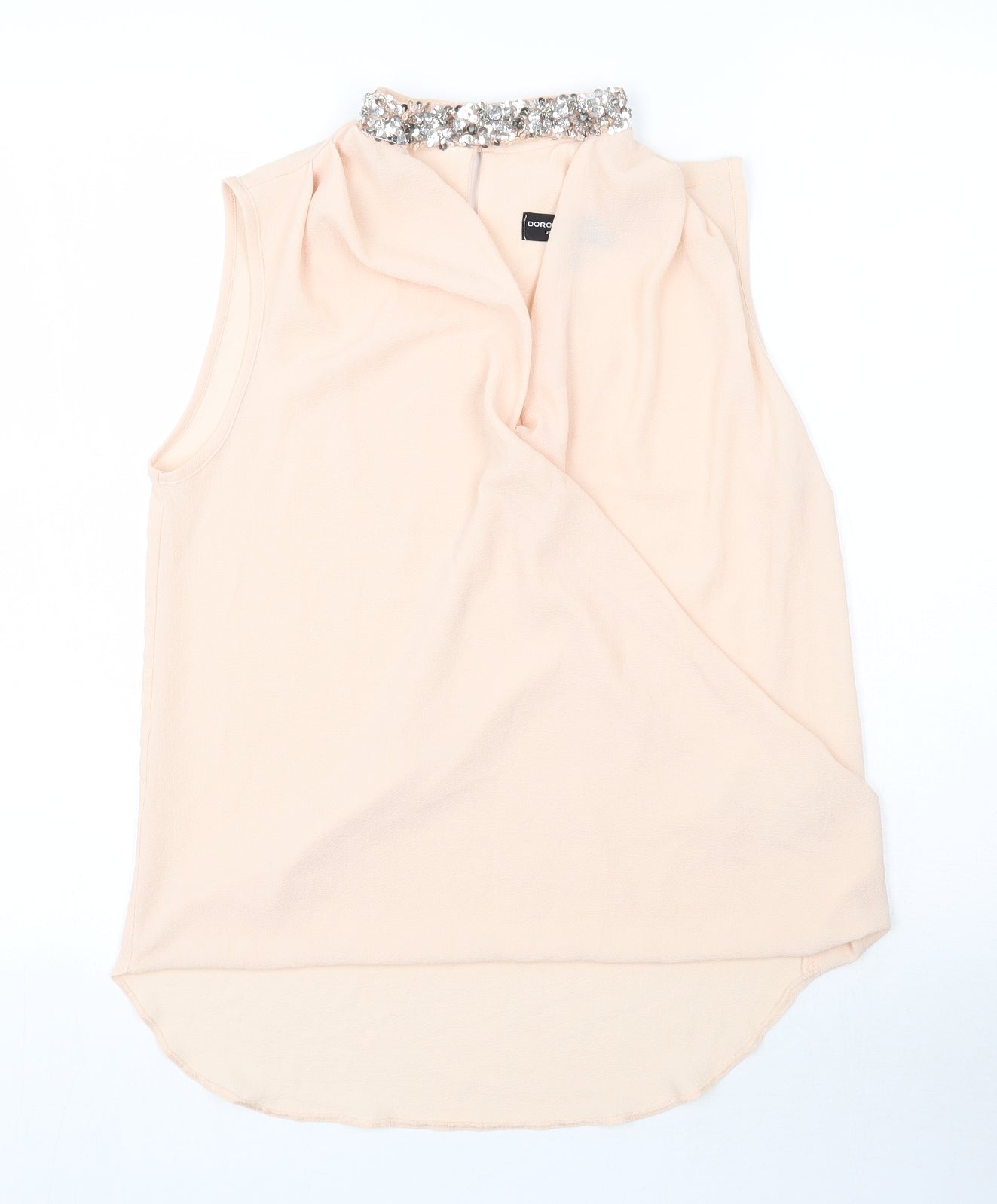 Womens UK Size 10 Dorothy Perkins Beige Tunic Tank