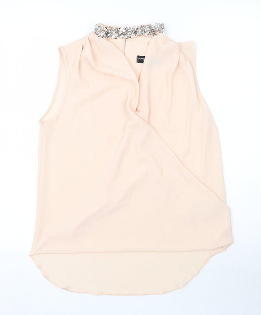 Womens UK Size 10 Dorothy Perkins Beige Tunic Tank