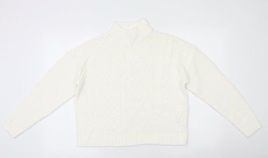 Womens UK Size S Peacocks Beige Henley Jumper