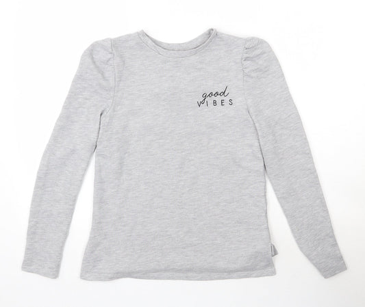 F&F Womens Grey Round Neck  Polyester Pullover Jumper Size 8