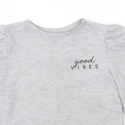 F&F Womens Grey Round Neck  Polyester Pullover Jumper Size 8