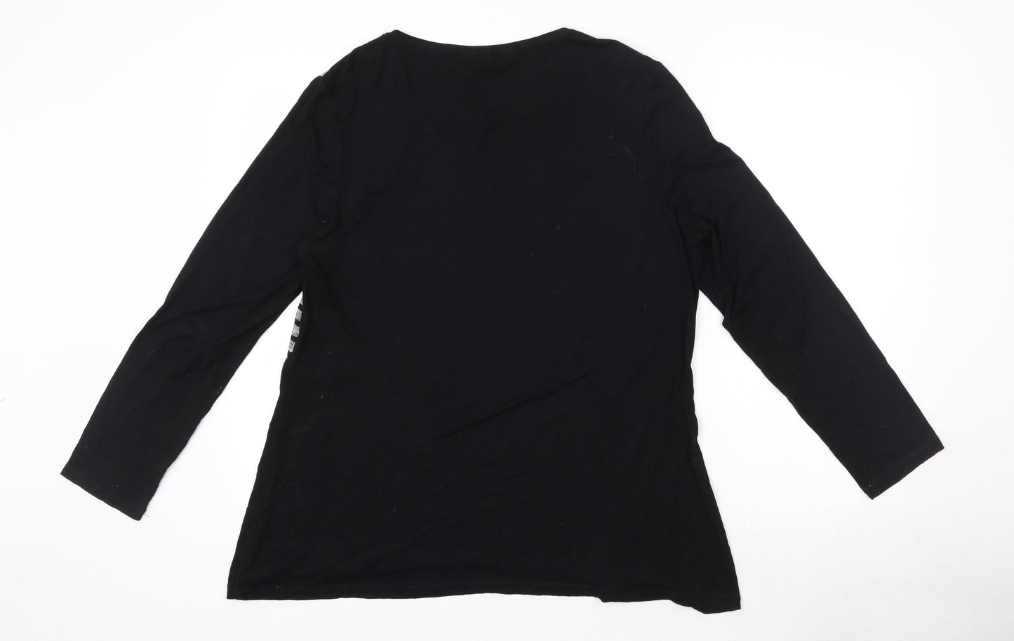 Womens UK Size 16 CHIANTI Black Basic T-Shirt