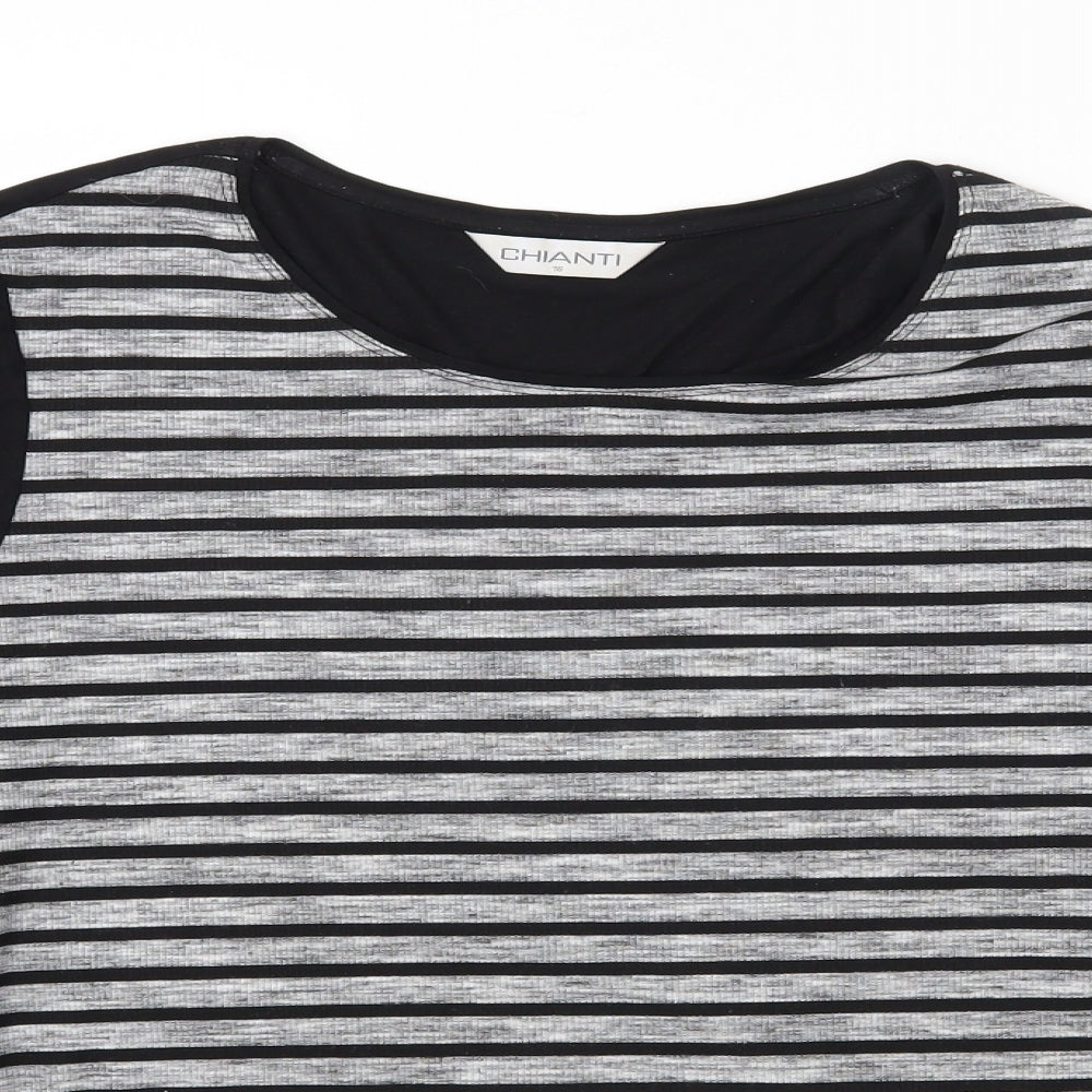 Womens UK Size 16 CHIANTI Black Basic T-Shirt