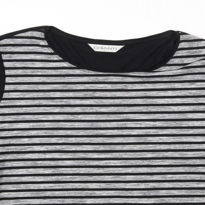 Womens UK Size 16 CHIANTI Black Basic T-Shirt