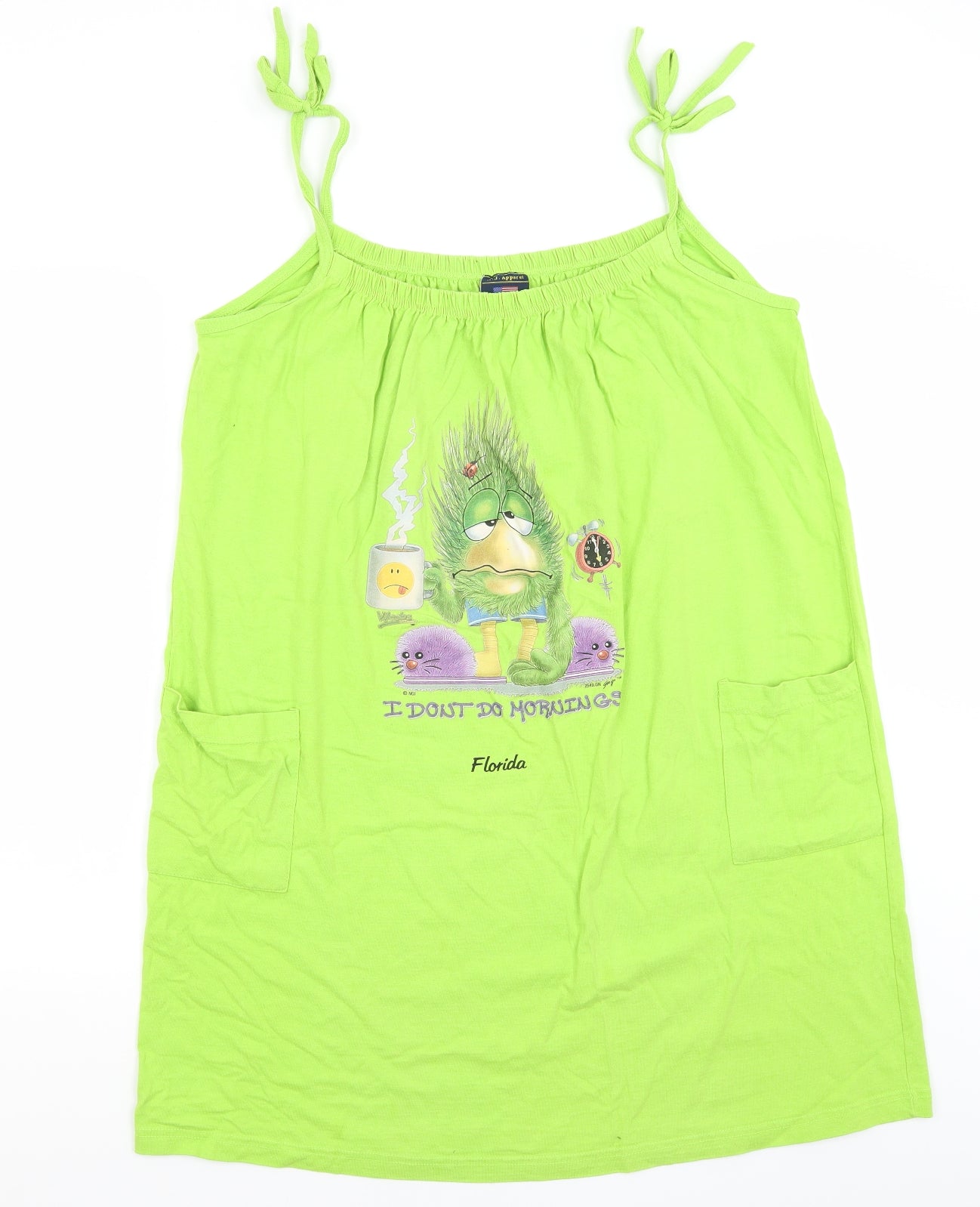 AJ Apparel Womens Green  Cotton A-Line  One Size  Scoop Neck