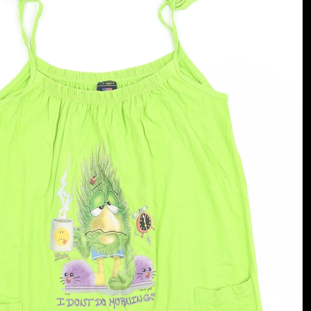 AJ Apparel Womens Green  Cotton A-Line  One Size  Scoop Neck