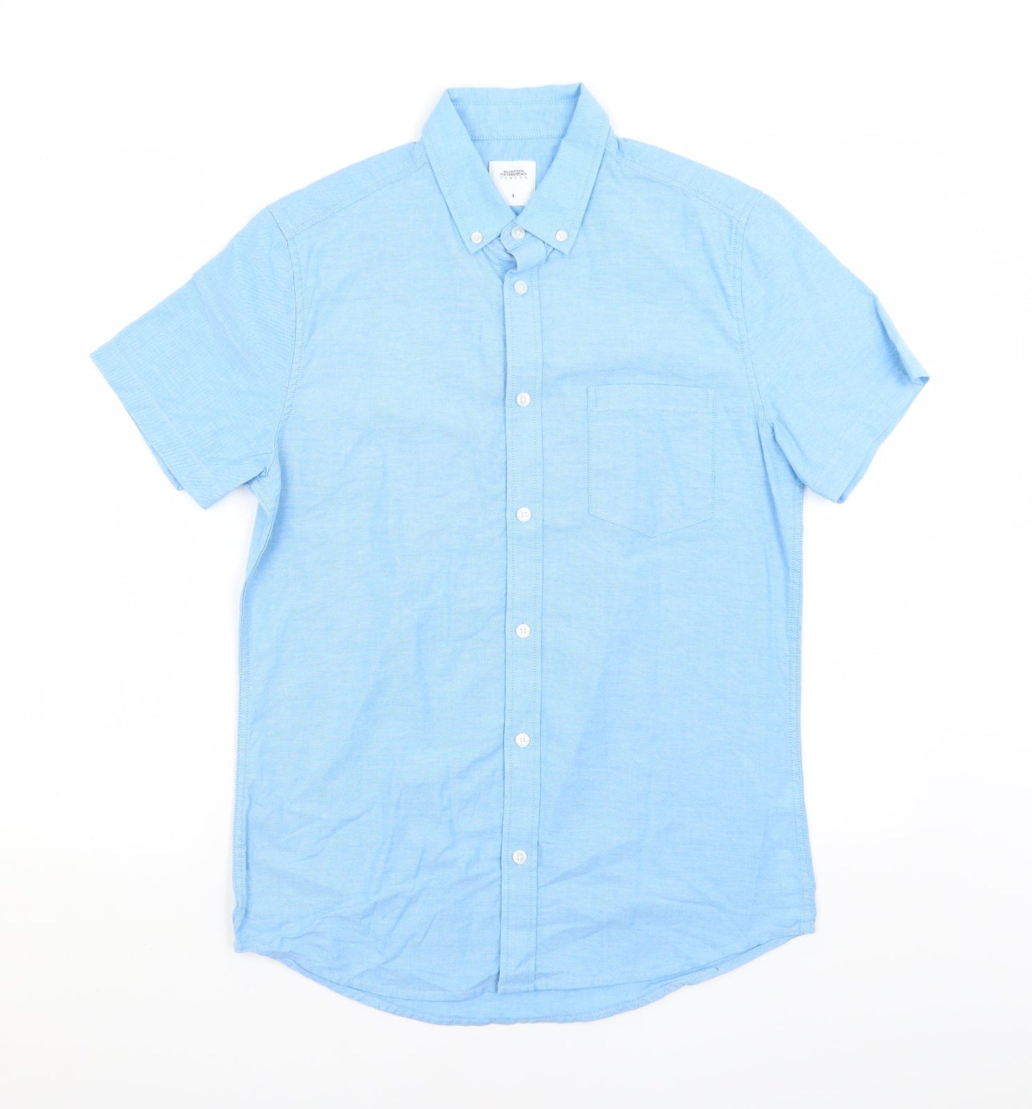 Mens UK Size S Burton Blue  Button-Up Short Sleeve Casual Shirt
