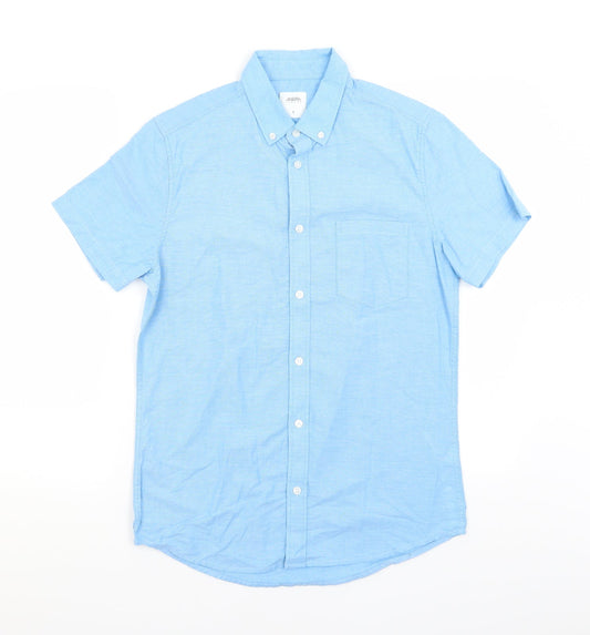 Mens UK Size S Burton Blue  Button-Up Short Sleeve Casual Shirt
