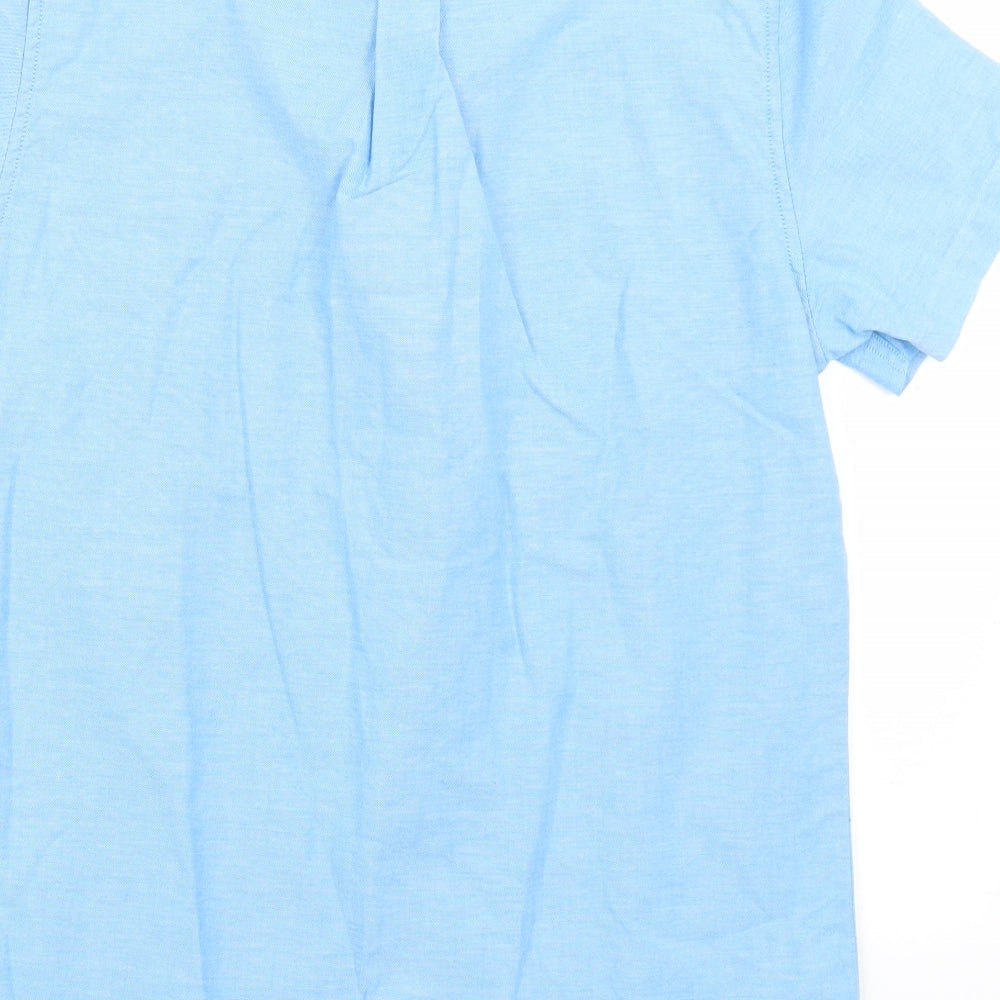 Mens UK Size S Burton Blue  Button-Up Short Sleeve Casual Shirt