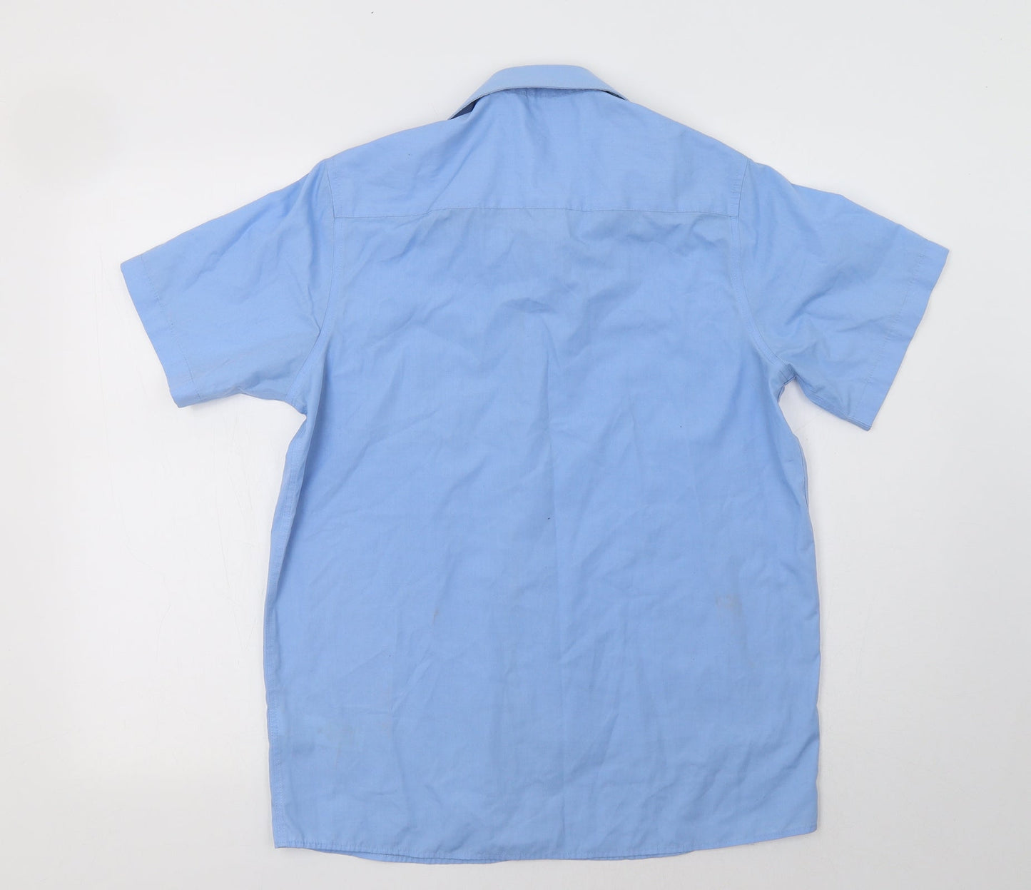 M&S Boys Blue  Polyester Basic Button-Up Size 15-16 Years Collared