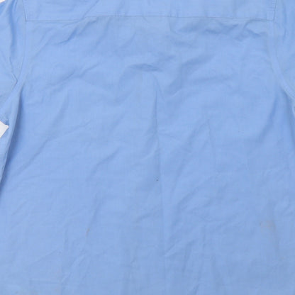 M&S Boys Blue  Polyester Basic Button-Up Size 15-16 Years Collared
