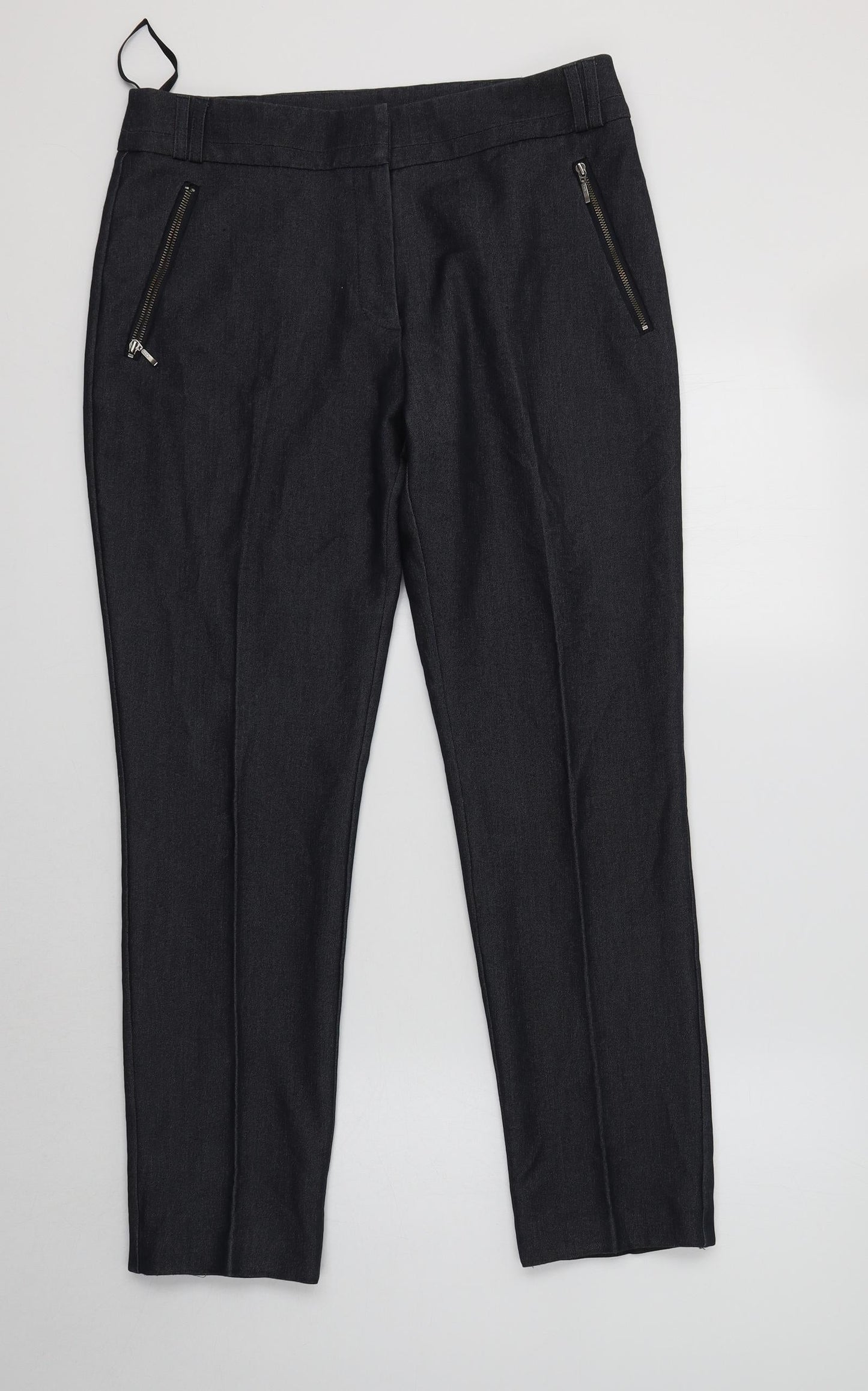 F&F Womens Blue  Polyester Dress Pants Trousers Size 10 L29 in Regular
