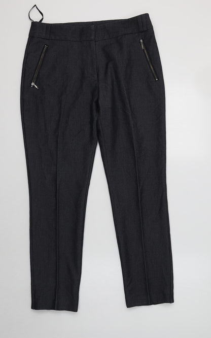 F&F Womens Blue  Polyester Dress Pants Trousers Size 10 L29 in Regular