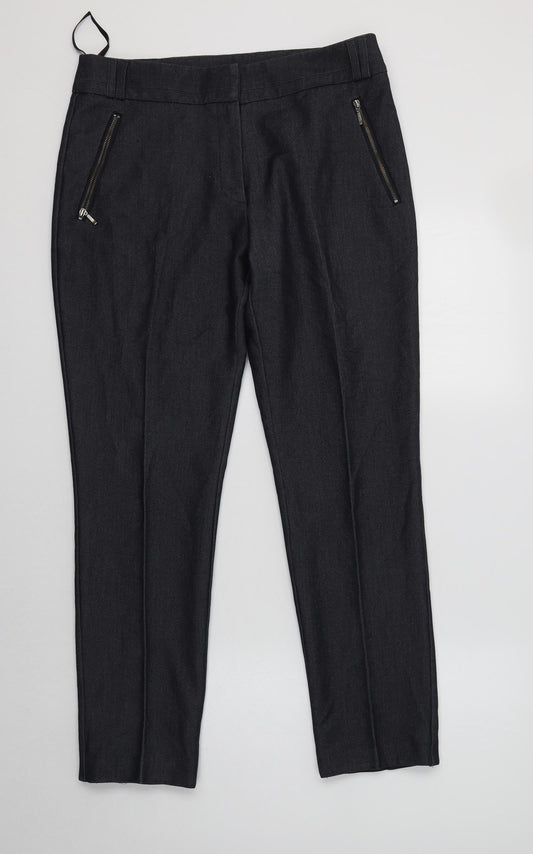 F&F Womens Blue  Polyester Dress Pants Trousers Size 10 L29 in Regular