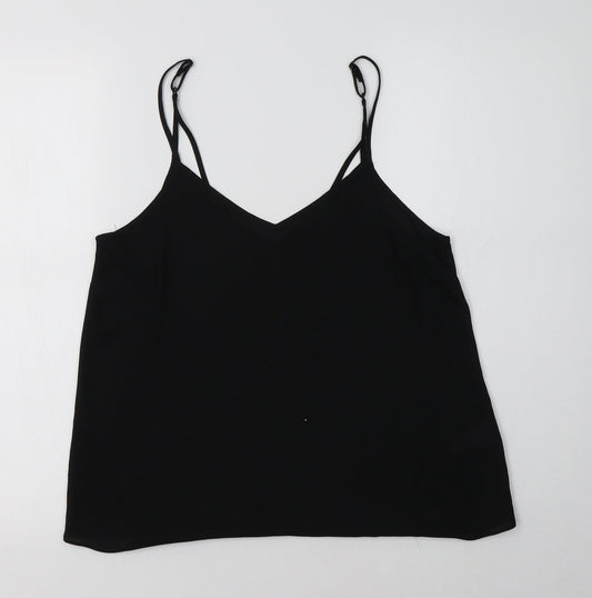 Primark Womens Black  Polyester Camisole Tank Size 10 V-Neck