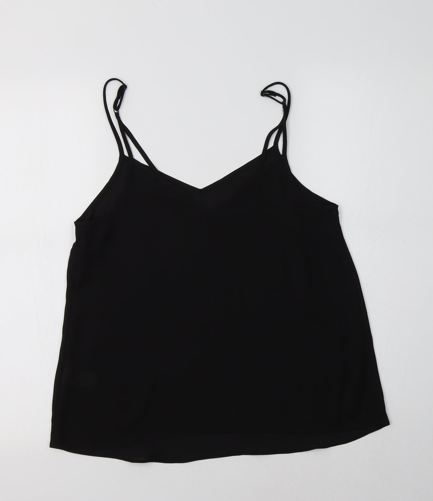 Primark Womens Black  Polyester Camisole Tank Size 10 V-Neck