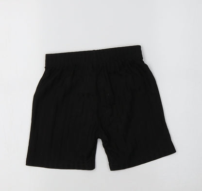 F&F Boys Black Striped Polyester Sweat Shorts Size 5-6 Years  Regular