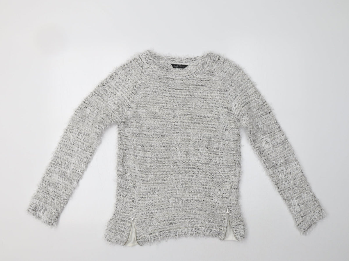 Additional front view of Matalan girls’ grey crew neck polyester jumper, size 12-13, years