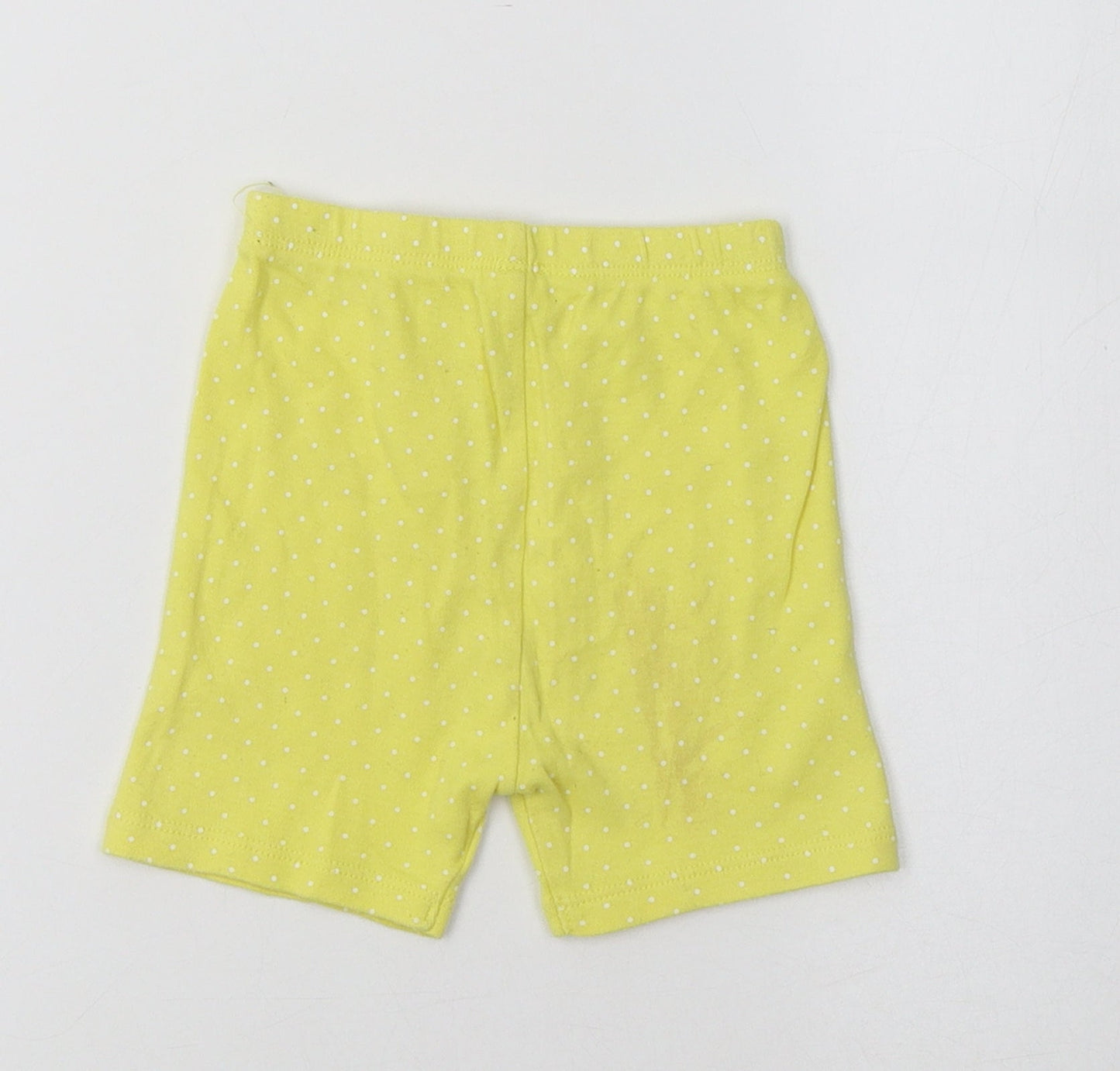George Baby Yellow Polka Dot Cotton Jogger Leggings Size 9-12 Months