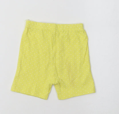 George Baby Yellow Polka Dot Cotton Jogger Leggings Size 9-12 Months