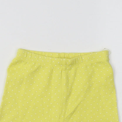 George Baby Yellow Polka Dot Cotton Jogger Leggings Size 9-12 Months