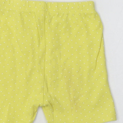 George Baby Yellow Polka Dot Cotton Jogger Leggings Size 9-12 Months