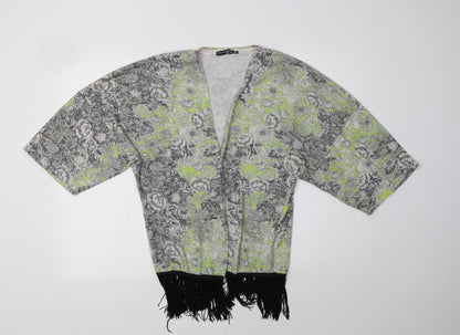 Primark Womens Multicoloured V-Neck Paisley Polyester Cardigan Jumper Size S