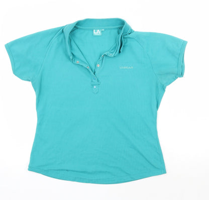 LA Gear Womens Green  Polyester Basic T-Shirt Size 18 Collared