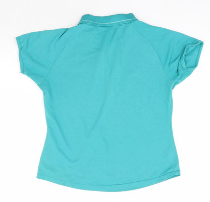 LA Gear Womens Green  Polyester Basic T-Shirt Size 18 Collared