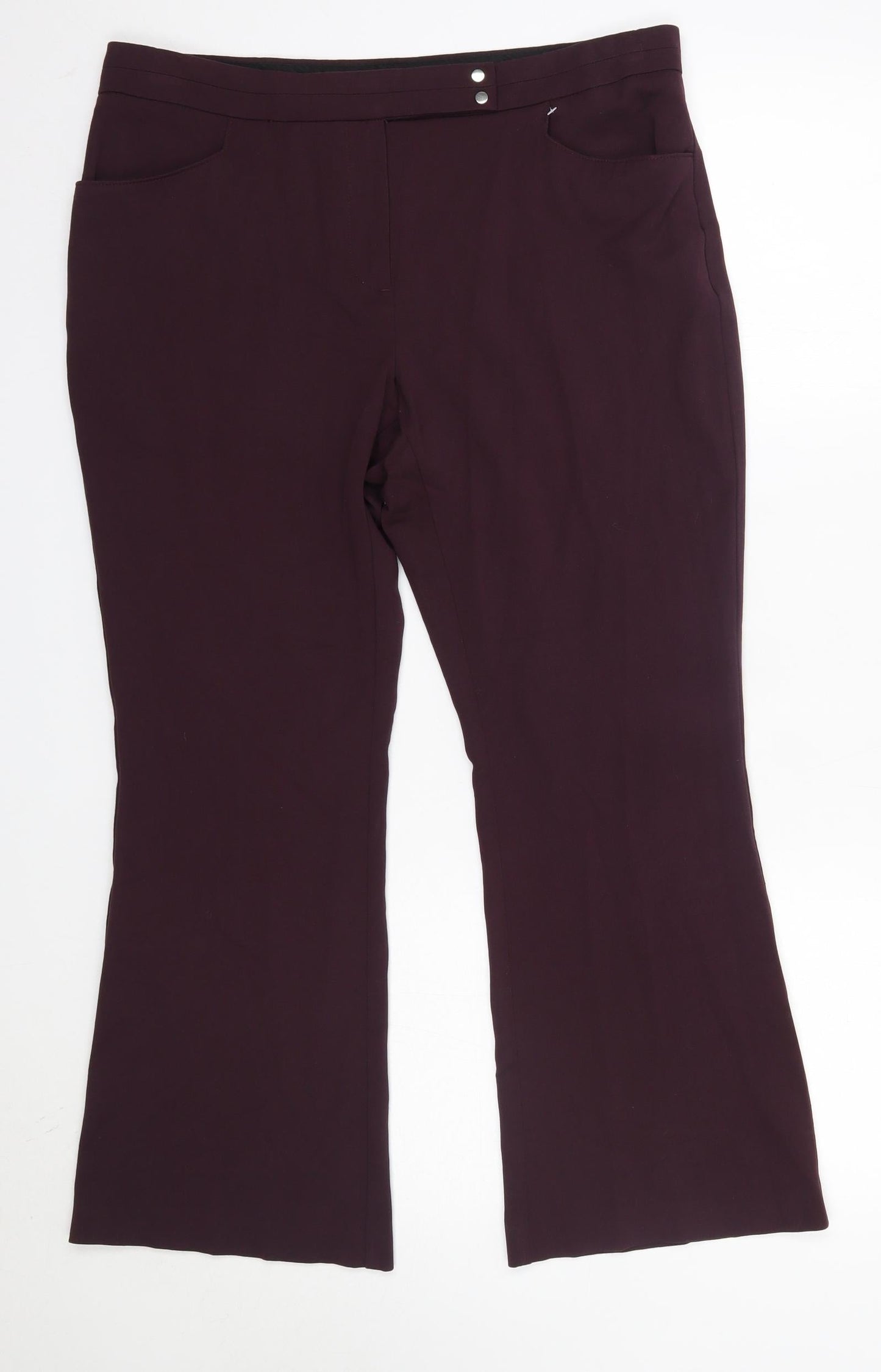 Womens UK Size 14 M&S Regular Fit Dress Pants Purple Trousers