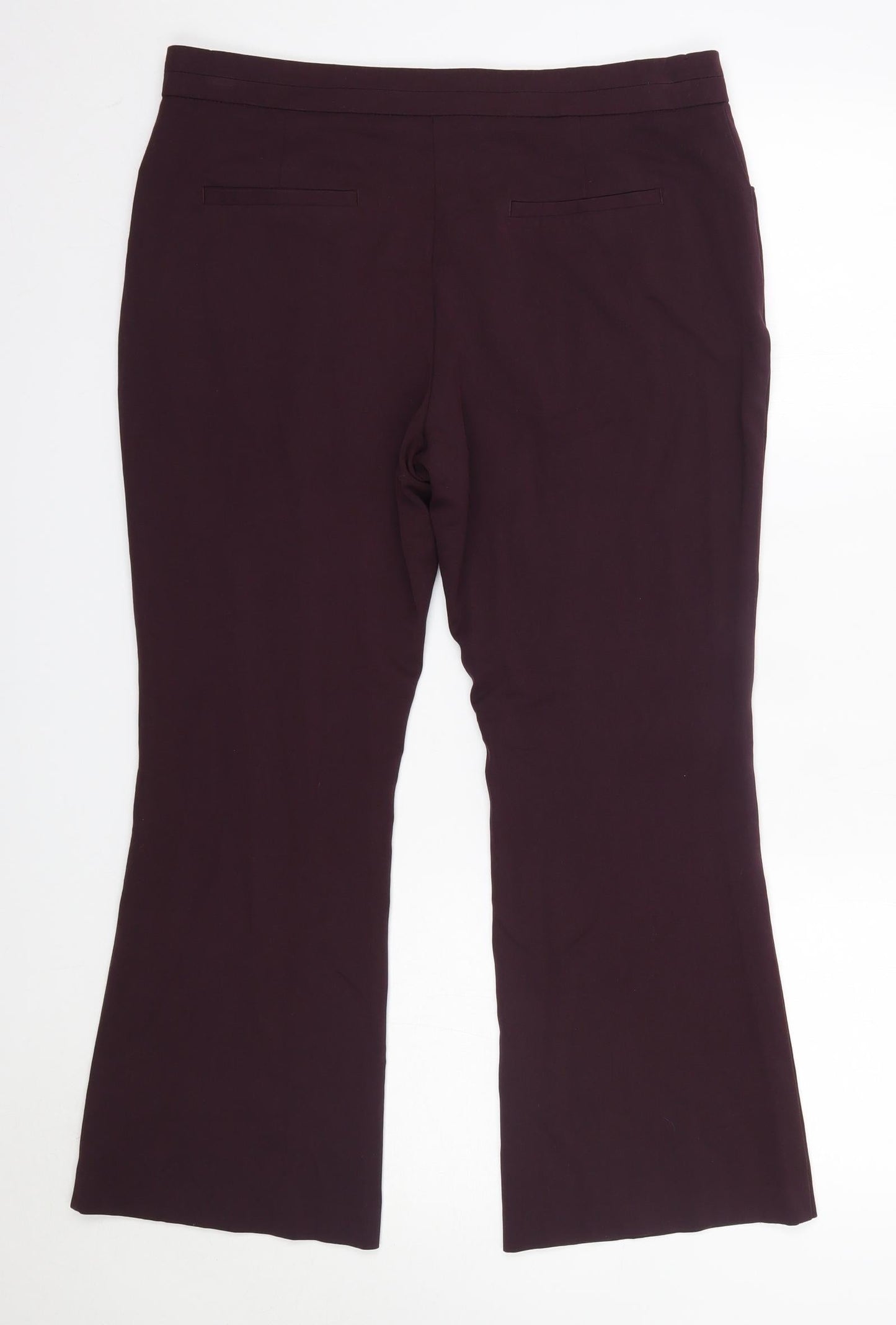 Womens UK Size 14 M&S Regular Fit Dress Pants Purple Trousers