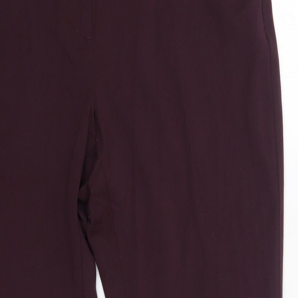 Womens UK Size 14 M&S Regular Fit Dress Pants Purple Trousers