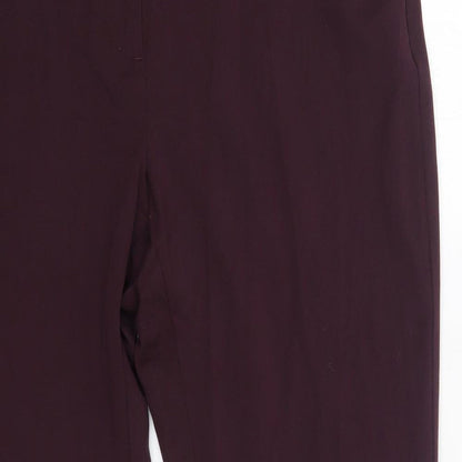 Womens UK Size 14 M&S Regular Fit Dress Pants Purple Trousers