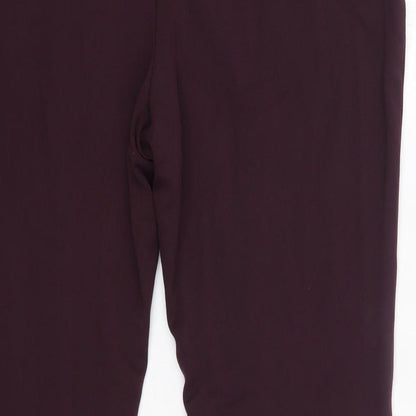 Womens UK Size 14 M&S Regular Fit Dress Pants Purple Trousers