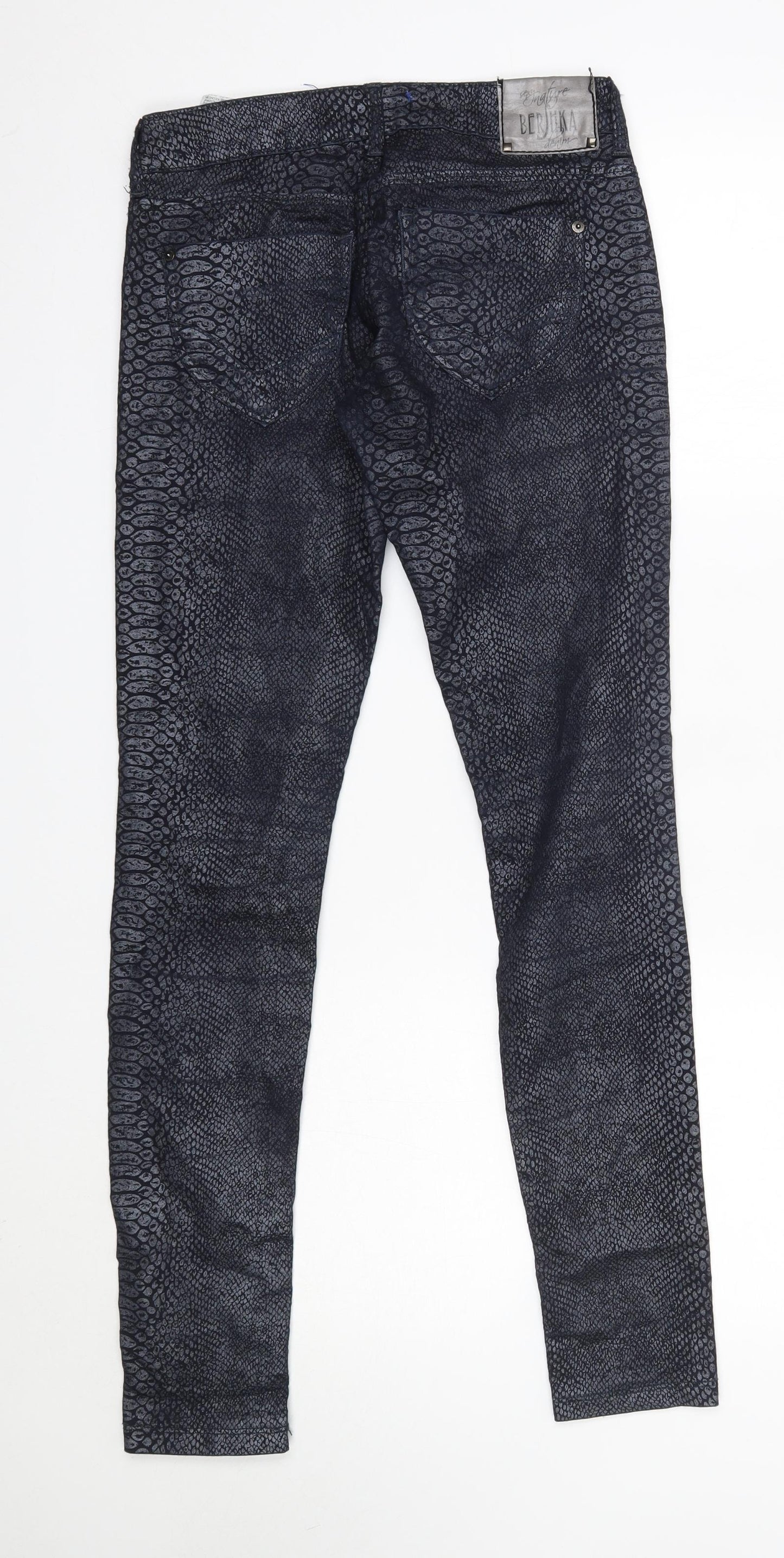 Berska Womens Blue  Cotton Skinny Jeans Size 8 L30 in Regular