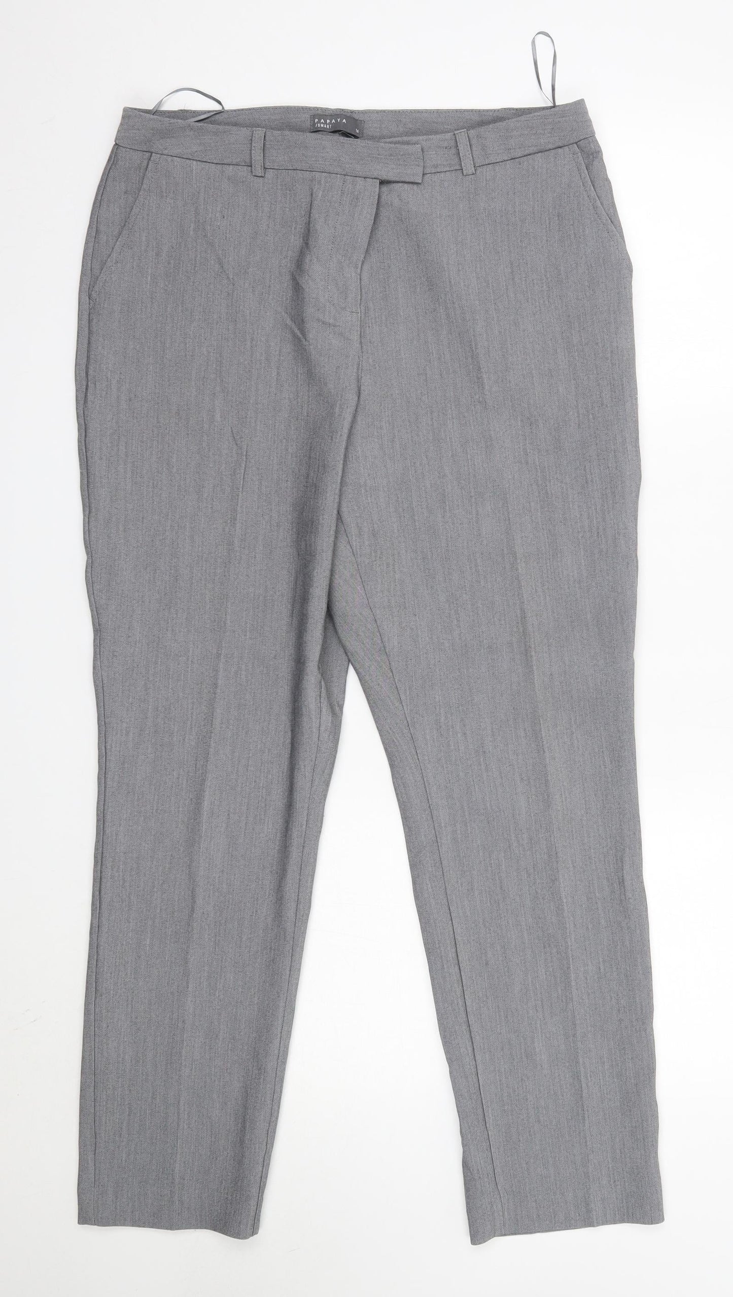 Womens UK Size 14 Matalan Regular Fit Dress Pants Grey Trousers