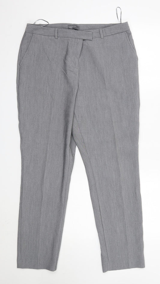 Matalan Womens Grey  Polyester Dress Pants Trousers Size 14 L36 in Regular