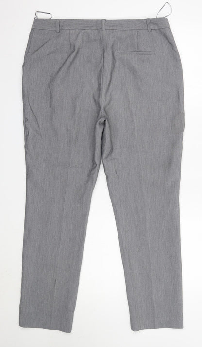 Womens UK Size 14 Matalan Regular Fit Dress Pants Grey Trousers