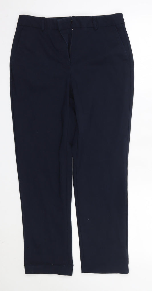Womens UK Size S Zara Regular Fit Dress Pants Blue Trousers