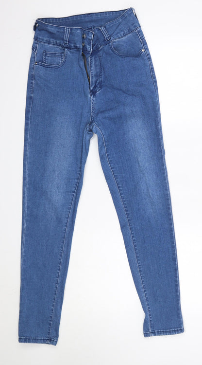 SheIn Womens Blue  Cotton Skinny Jeans Size M L28 in Regular