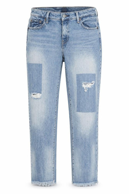 Front view of Gap women’s blue cotton skinny jeans, size UK 29, in, 25-inch leg regular