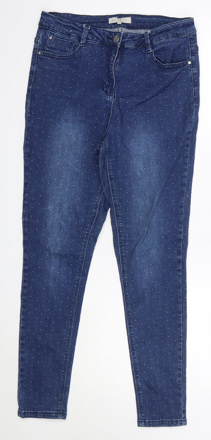 Nutmeg Womens Blue  Cotton Skinny Jeans Size 12 L27 in Regular