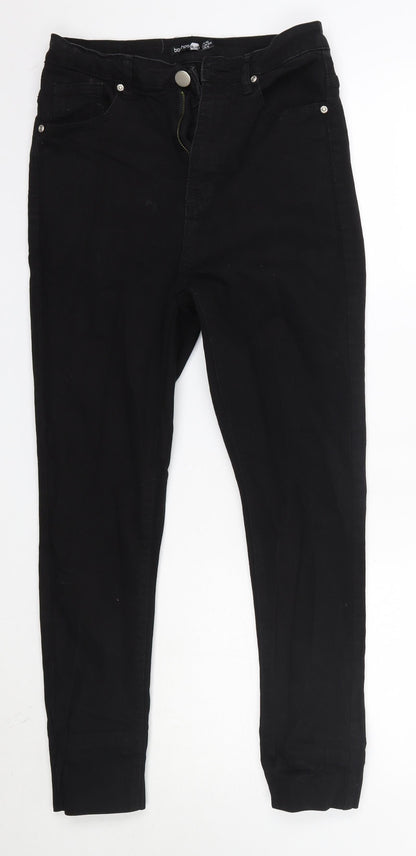 Boohoo Womens Black  Cotton Skinny Jeans Size 10 L26 in Regular