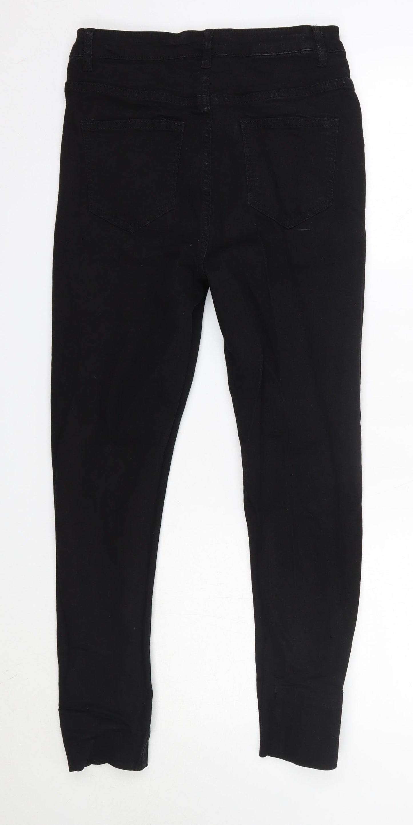 Boohoo Womens Black  Cotton Skinny Jeans Size 10 L26 in Regular