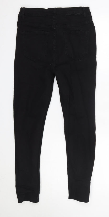 Boohoo Womens Black  Cotton Skinny Jeans Size 10 L26 in Regular