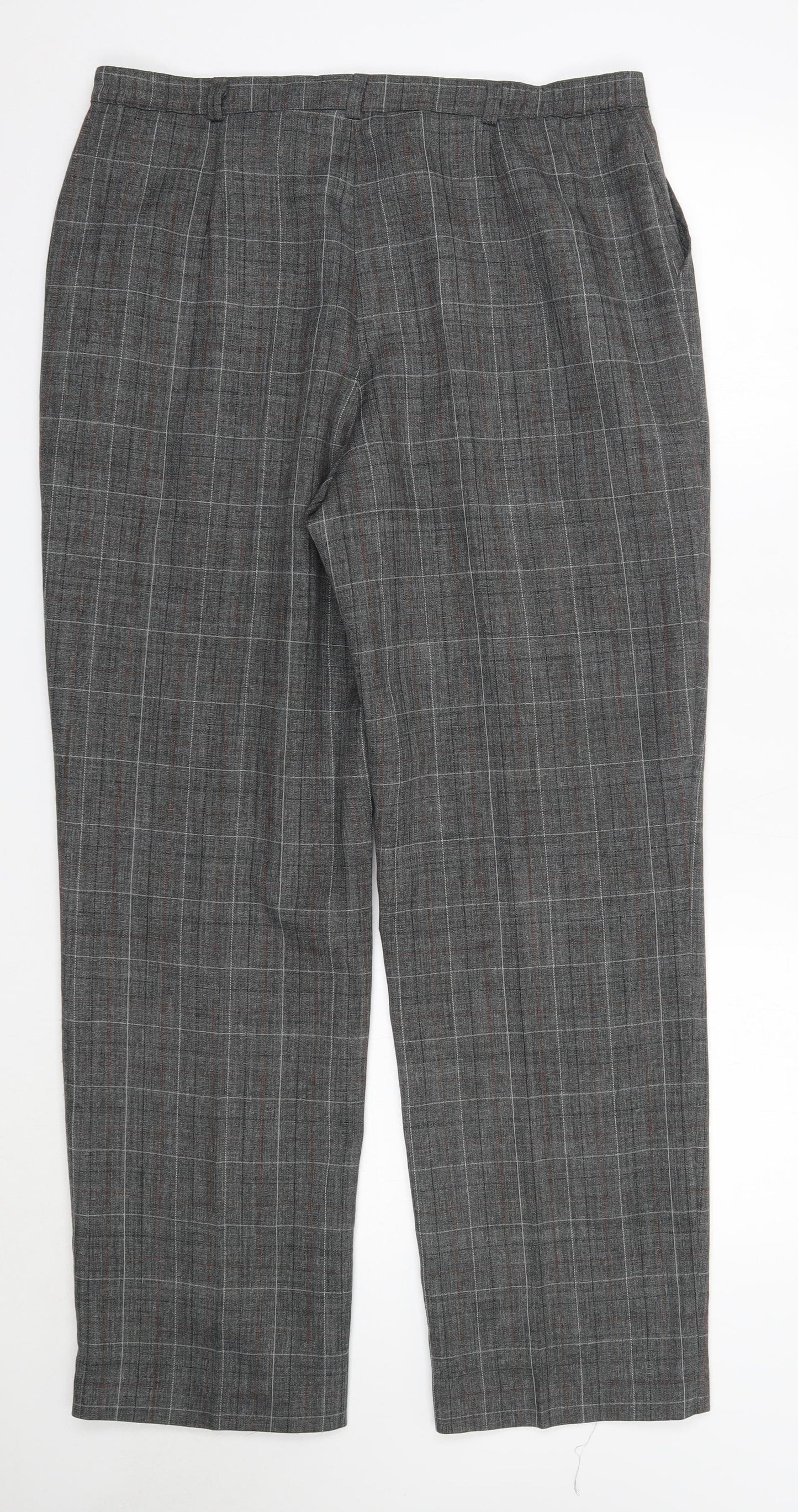 Classic Line Womens Grey Check Polyester Dress Pants Trousers Size 34 in L29 in Regular
