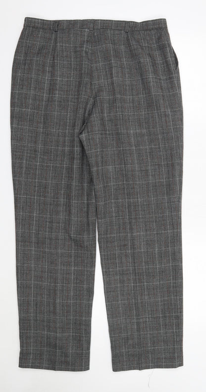 Classic Line Womens Grey Check Polyester Dress Pants Trousers Size 34 in L29 in Regular