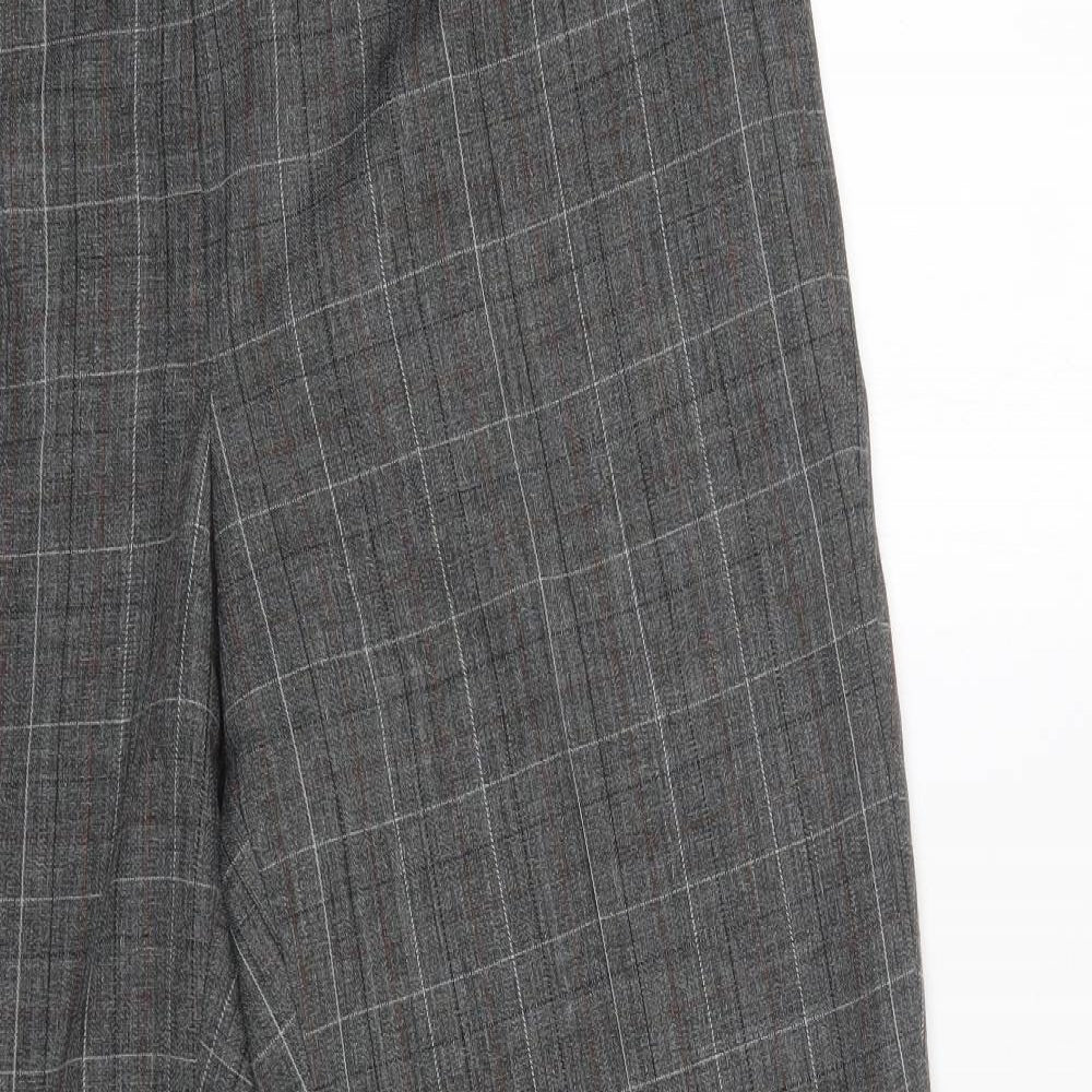 Classic Line Womens Grey Check Polyester Dress Pants Trousers Size 34 in L29 in Regular