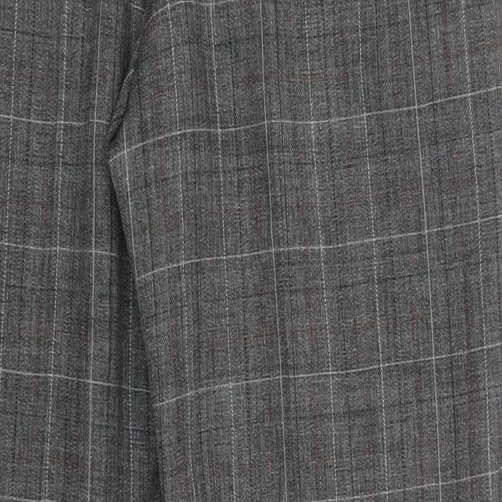 Classic Line Womens Grey Check Polyester Dress Pants Trousers Size 34 in L29 in Regular