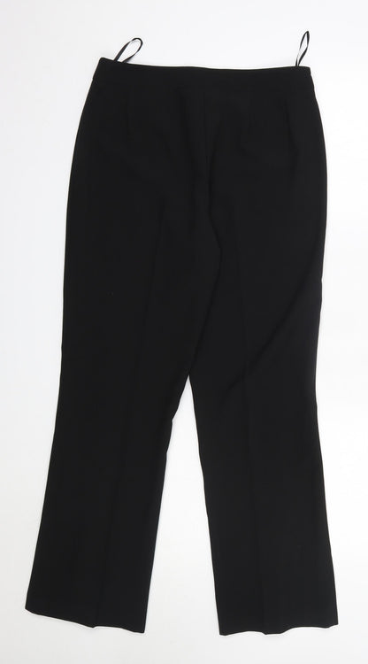 Womens UK Size 10 Mia Moda Regular Fit Dress Pants Black Trousers